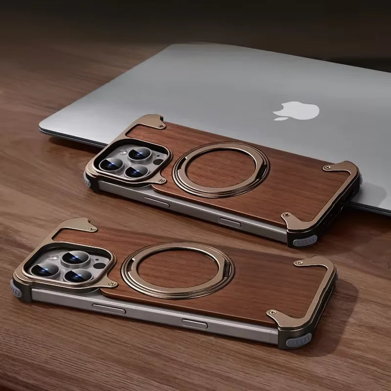 Capa magnética Eary Magsafe ( LIDER SHOPP) para iPhone 16, 15, 14 Pro Max, à prova de choque com suporte giratório de 360°