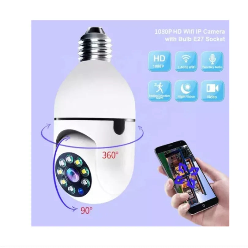 Camera Ip Giratória 360° Noturna 1080p Externa a prova Dágua