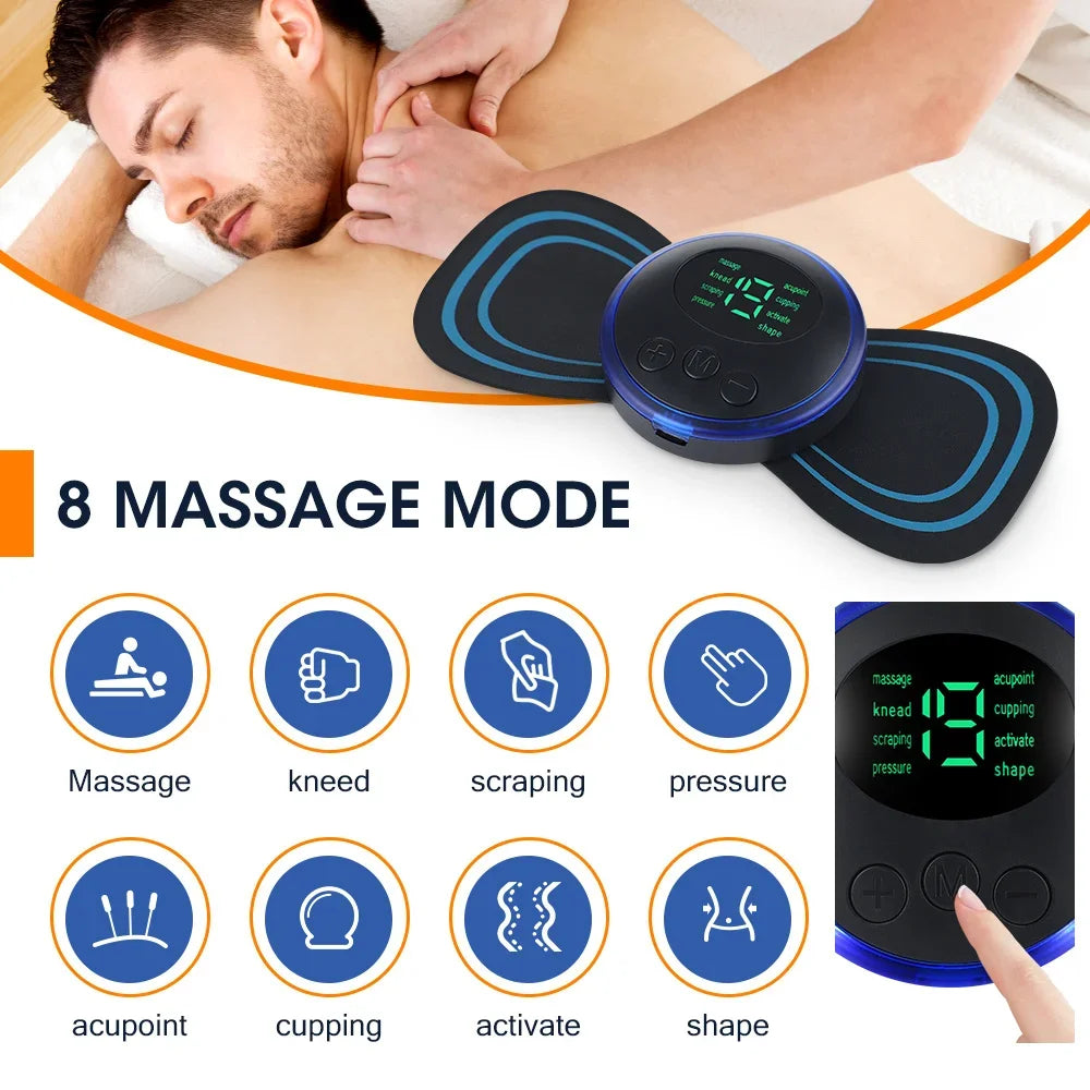Massageador Elétrico para Pescoço, Estimulador Muscular, Instrumento de Baixa Frequência, Adesivos para Dor nas Costas, Cervical e Panturrilha, Articulações, LIDER-SHOPP