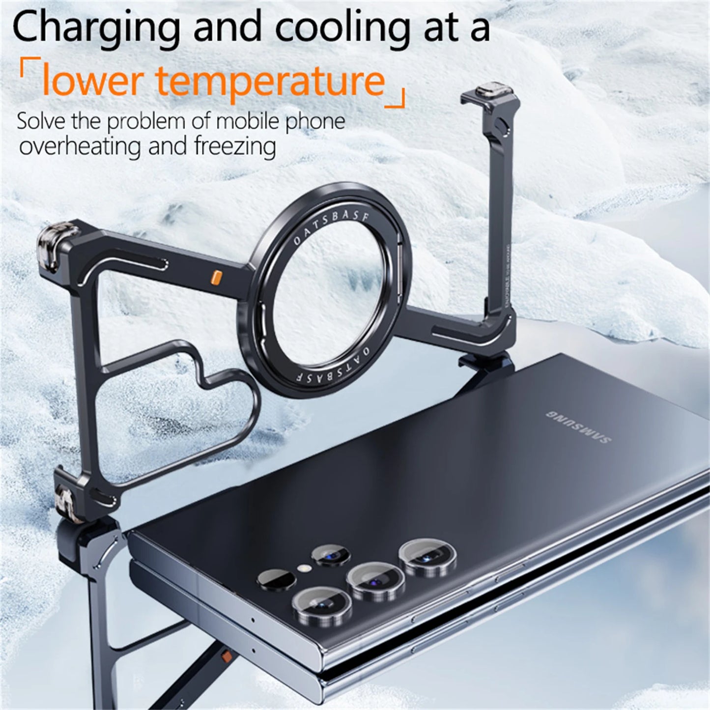 Capa de celular com estrutura de metal em formato Z para Samsung Galaxy S24 Ultra, estrutura de metal luxuosa com suporte magnético para Samsung S25 Ultra LIDER-SHOPP