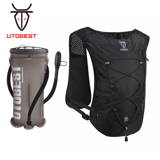 Mochila de corrida UTOBEST 10L Colete de hidratação ultraleve com bolsa de água de 2L