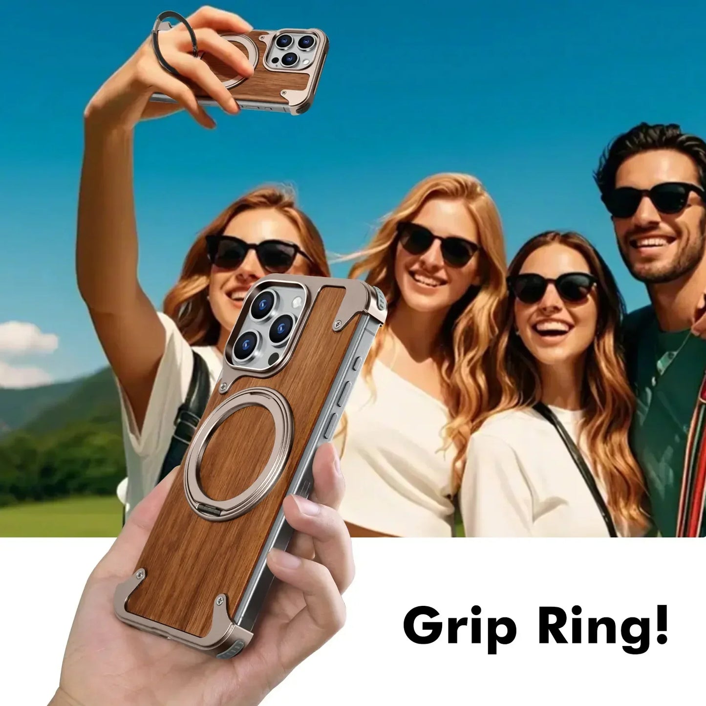 Capa magnética Eary Magsafe ( LIDER SHOPP) para iPhone 16, 15, 14 Pro Max, à prova de choque com suporte giratório de 360°