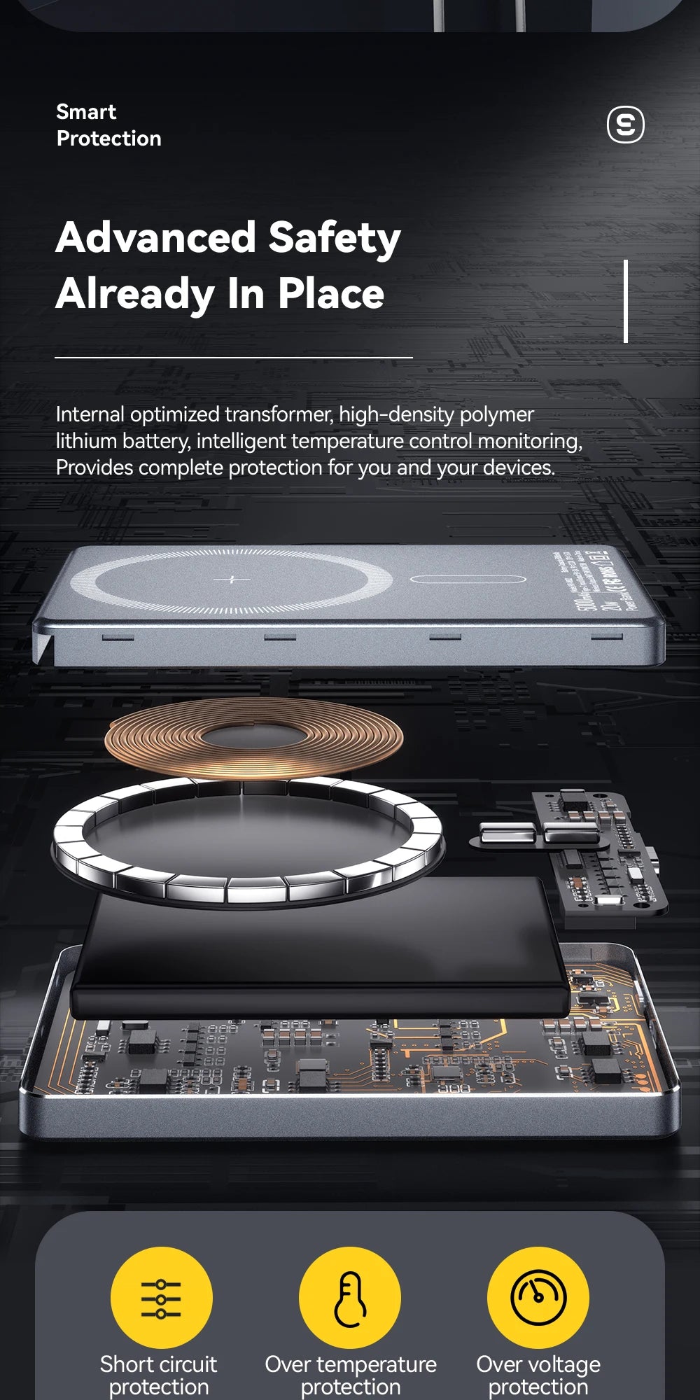 Carregador Power Bank 5000mAhde ( LIDER SHOPP) Essager Thin Power Bank 5000mAh para iPhone 15, 14, 13 Pro Max Power Bank PD 20W Carregador magnético sem fio