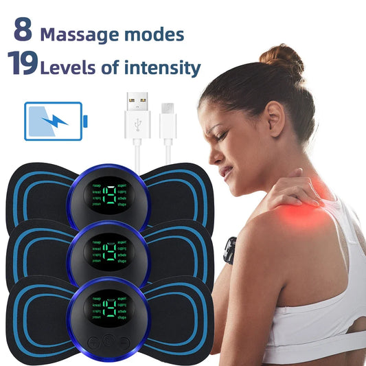 Massageador Elétrico para Pescoço, Estimulador Muscular, Instrumento de Baixa Frequência, Adesivos para Dor nas Costas, Cervical e Panturrilha, Articulações, LIDER-SHOPP