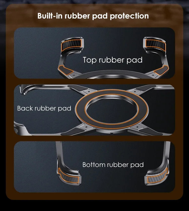 Capa de celular com suporte MagSafe de metal e alumínio para iPhone 13 14 15 16 Pro Max, à prova de choque lider-shopp