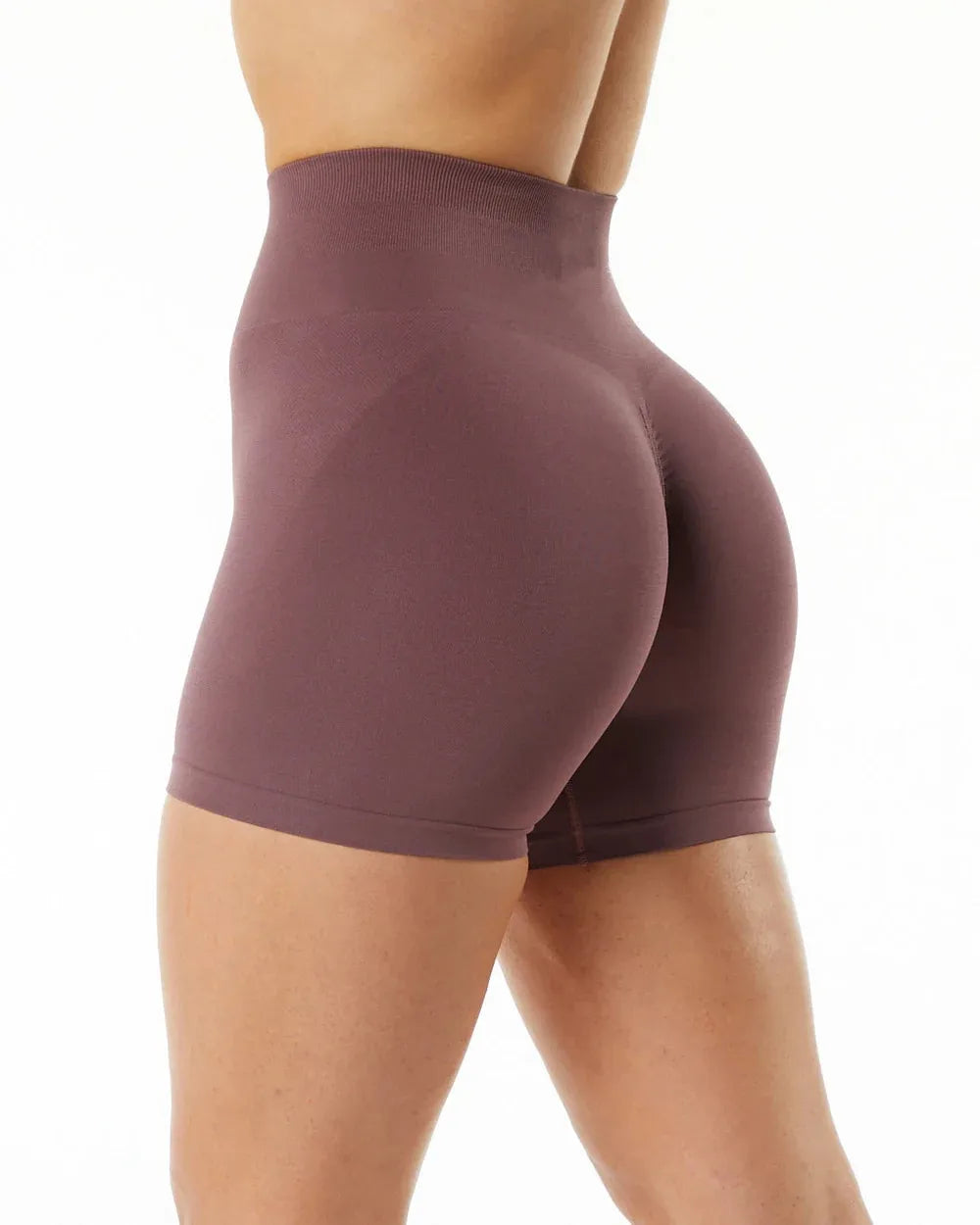 Shorts femininos de cintura alta com efeito push-up para ioga, academia e exercícios, modelando o bumbum. LIDER-SHOPP