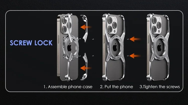 Capa de celular com suporte MagSafe de metal e alumínio para iPhone 13 14 15 16 Pro Max, à prova de choque lider-shopp