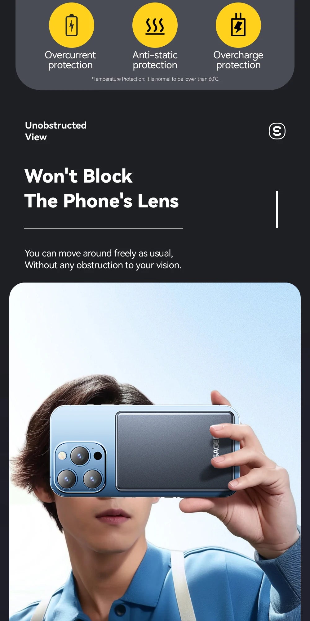 Carregador Power Bank 5000mAhde ( LIDER SHOPP) Essager Thin Power Bank 5000mAh para iPhone 15, 14, 13 Pro Max Power Bank PD 20W Carregador magnético sem fio