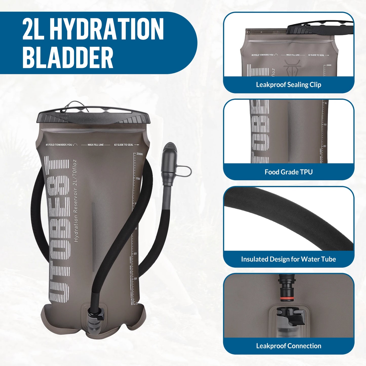 Mochila de corrida UTOBEST 10L Colete de hidratação ultraleve com bolsa de água de 2L