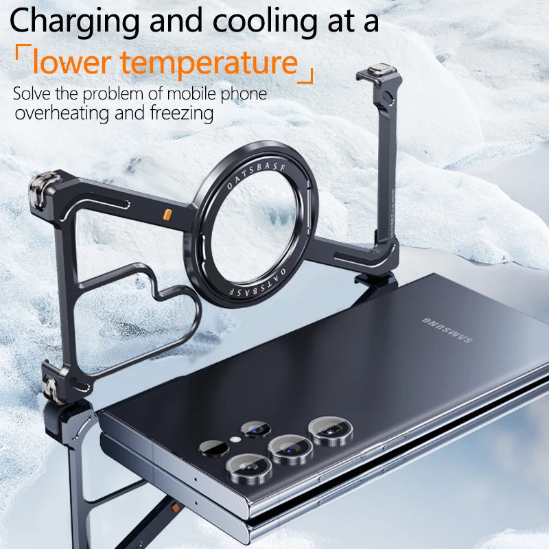 Capa de celular com estrutura de metal em formato Z para Samsung Galaxy S24 Ultra, estrutura de metal luxuosa com suporte magnético para Samsung S25 Ultra LIDER-SHOPP