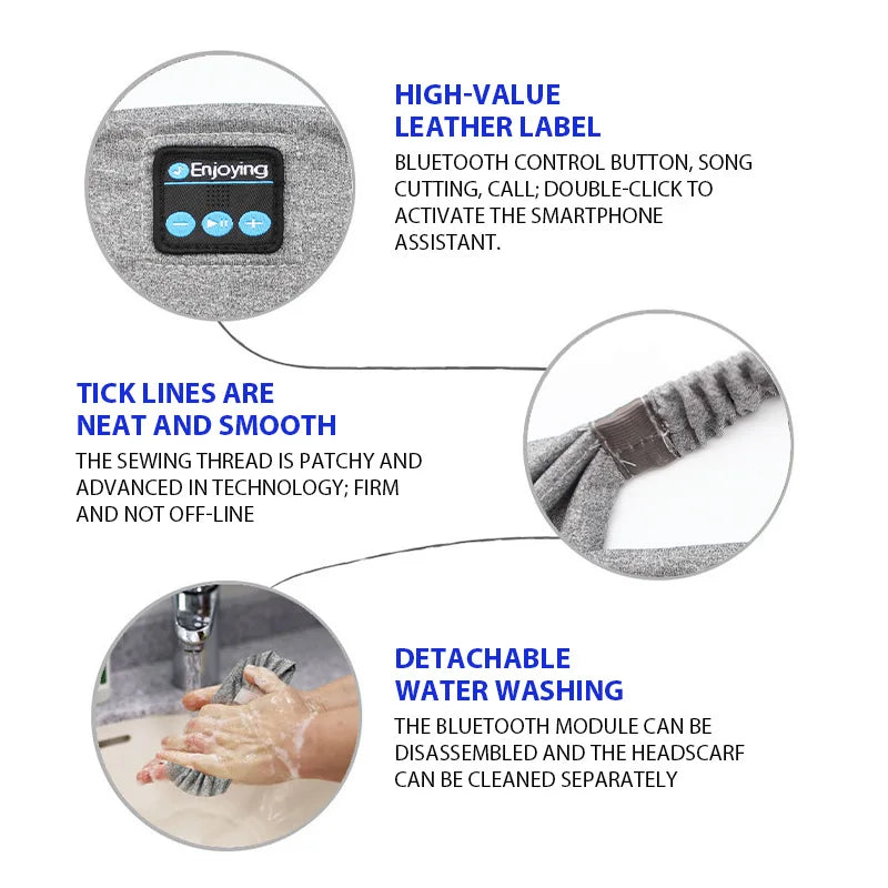 Fones de ouvido Bluetooth, faixa de cabeça elástica para dormir, fones de ouvido sem fio, máscara de dormir com música, fone de ouvido Bluetooth sem fio. LIDER-SHOPP