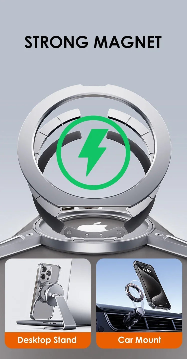 Capa de celular com suporte MagSafe de metal e alumínio para iPhone 13 14 15 16 Pro Max, à prova de choque lider-shopp